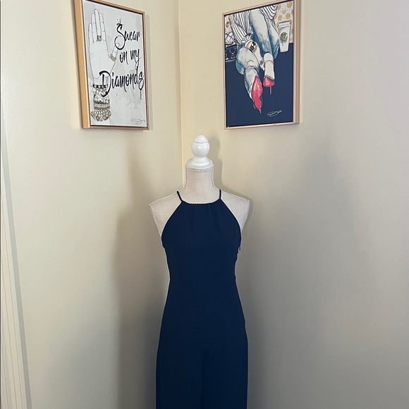 🆕 1.STATE Women's Open-Back Halter Wide-Leg Jumpsuit - Picture 3 of 16